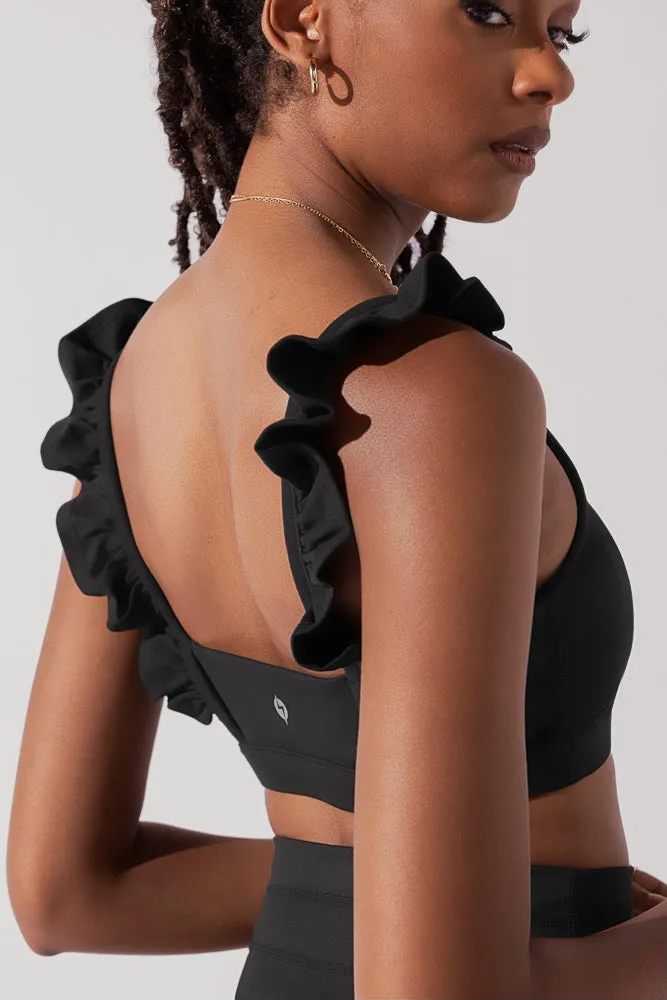 Romance Ruffle Bra - Black