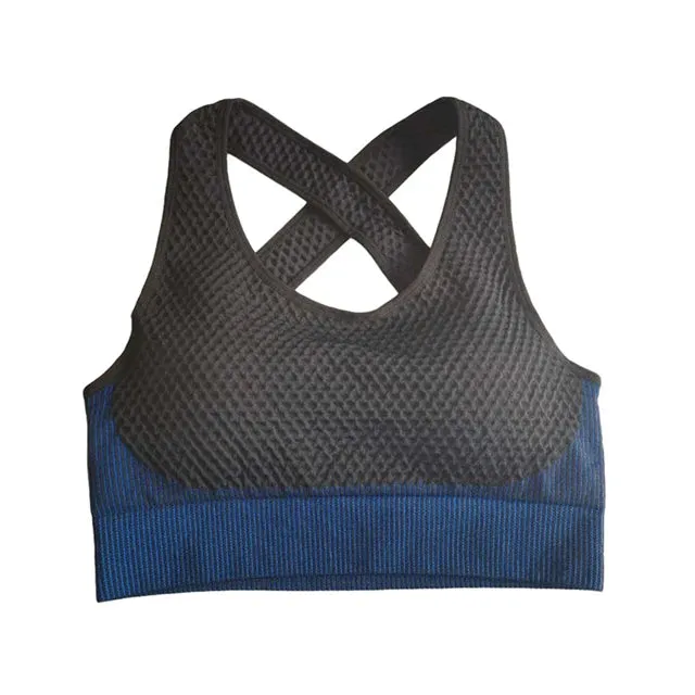 Seamless Cross Back Yoga Sports Bra
