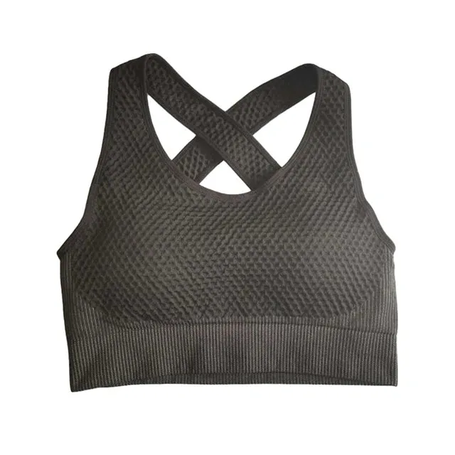 Seamless Cross Back Yoga Sports Bra