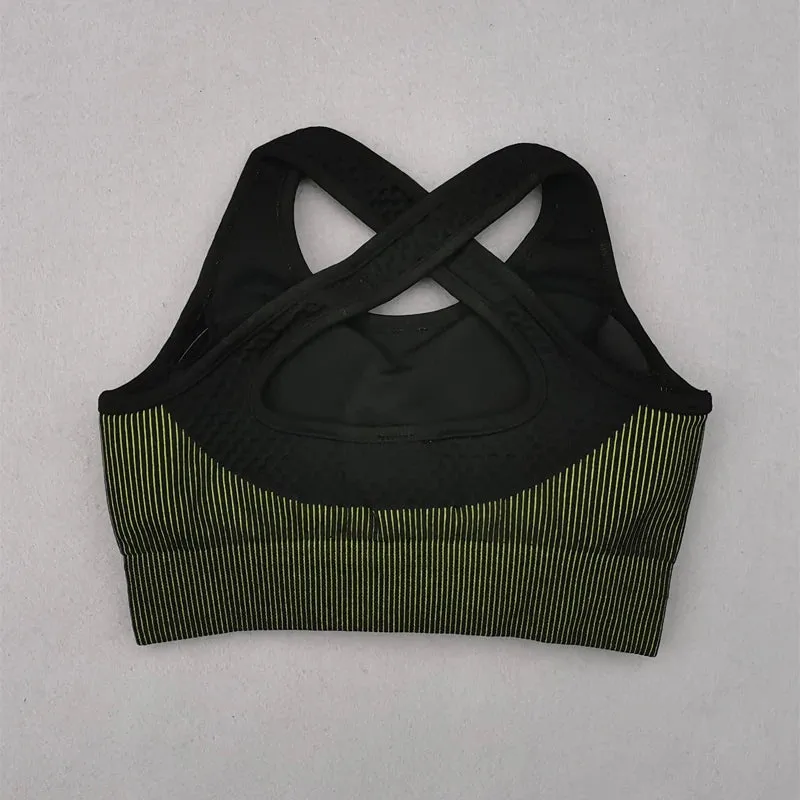 Seamless Cross Back Yoga Sports Bra