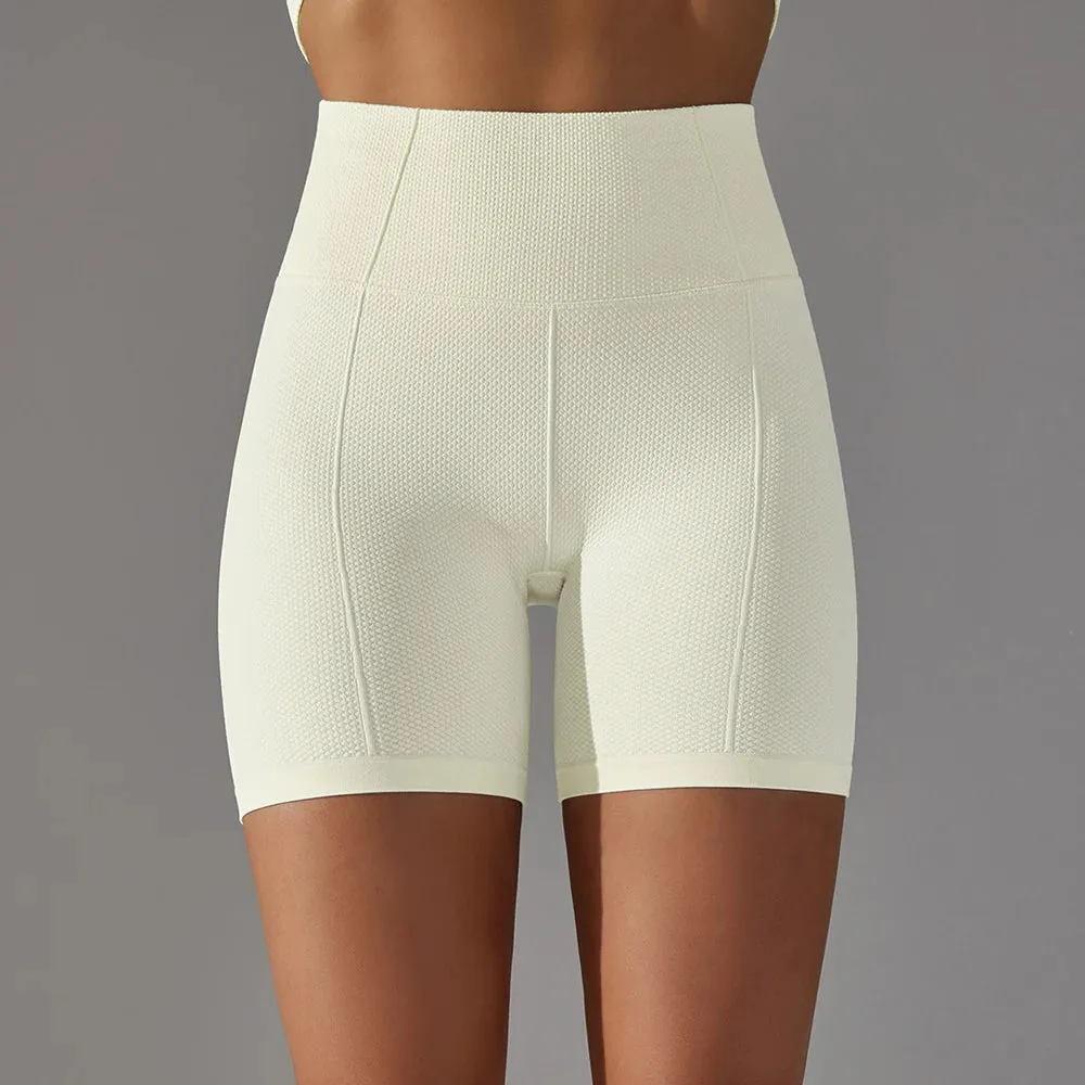 Seamless Yoga Shorts Women - Gym Booty Shorts, High Waist Workout Push Up Biker Shorts, Tight Fitness Running Sport Leggings