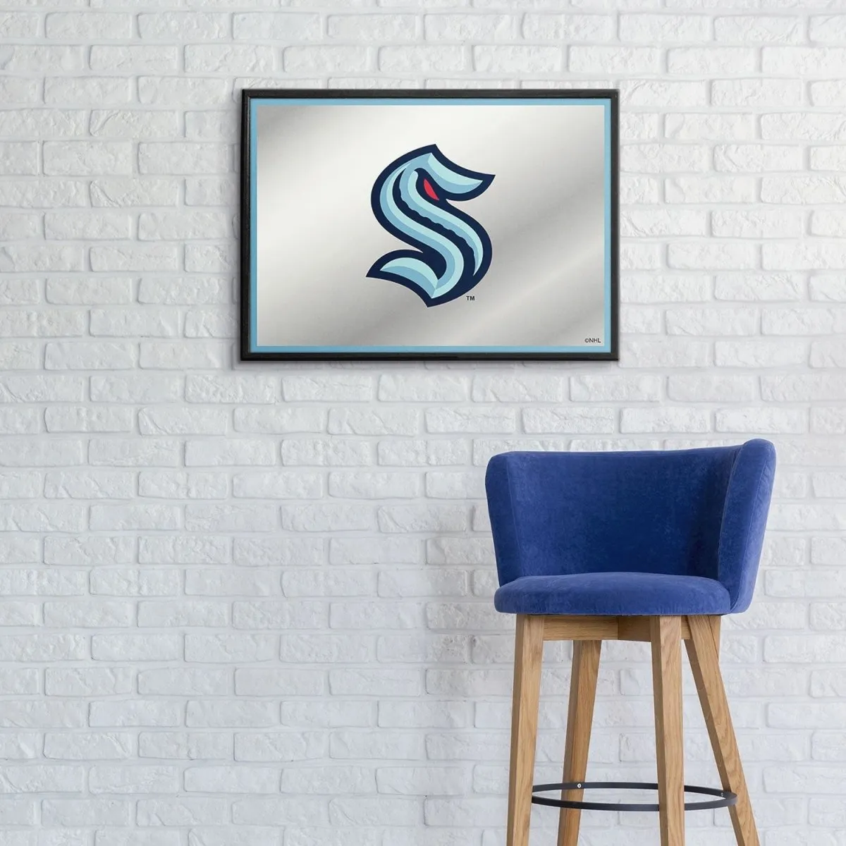 Seattle Kraken: Framed Mirrored Wall Sign