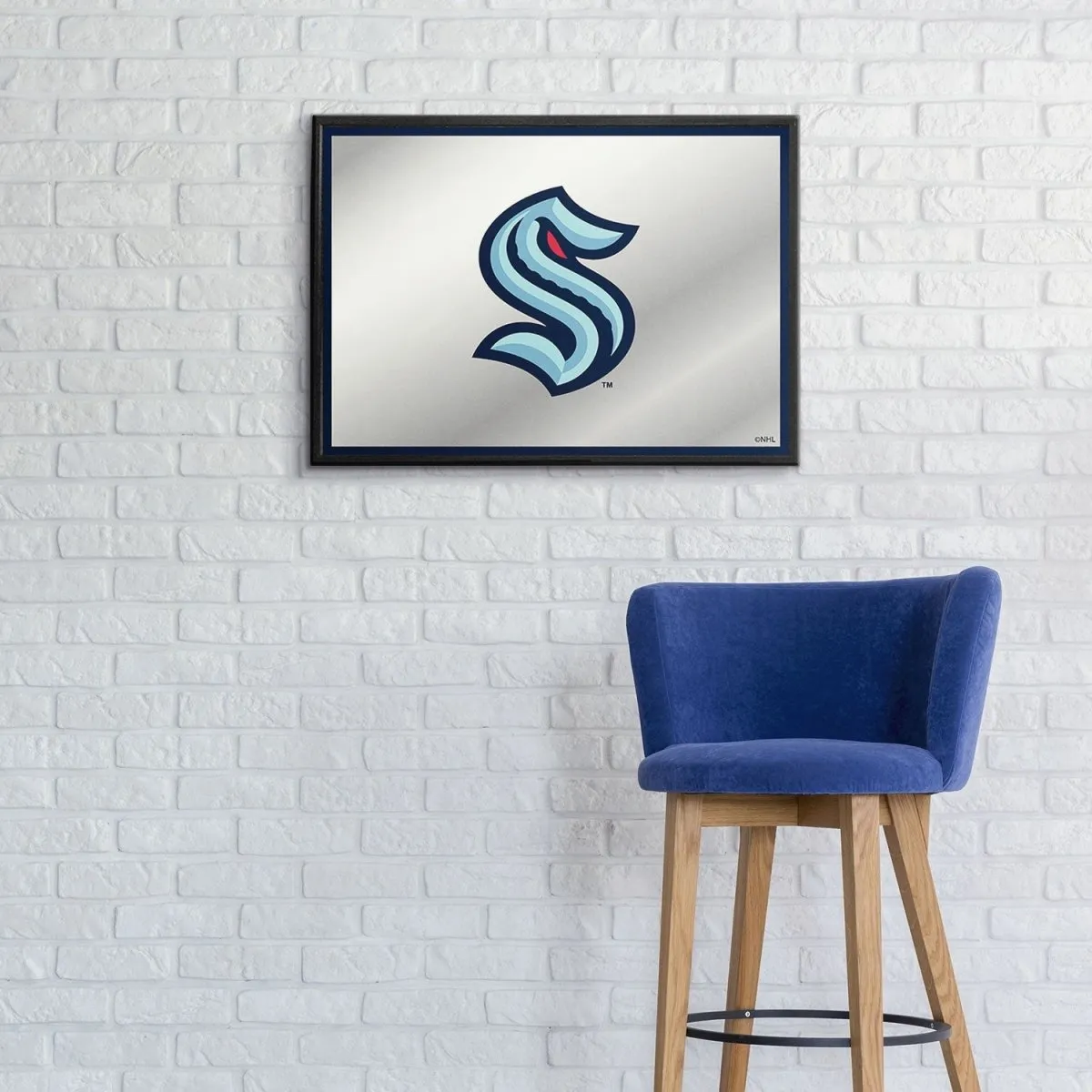 Seattle Kraken: Framed Mirrored Wall Sign
