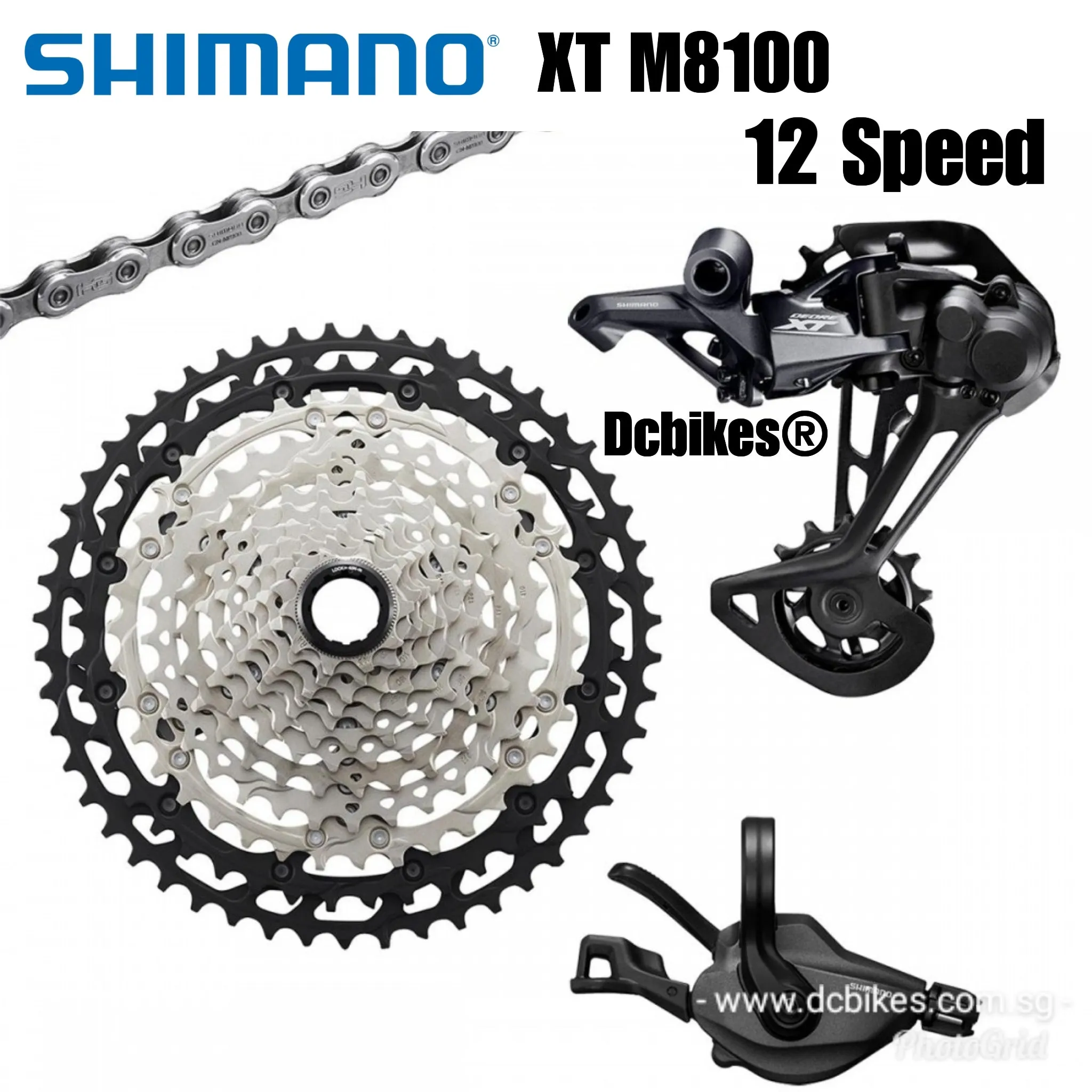 Shimano XT 12 Speed Derailleur M8100   12s Shifter   Chain   MTB 51T Micro Spline Cassette