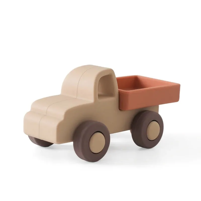 Silicone Car Teether Toy  Educational Baby Teething Block