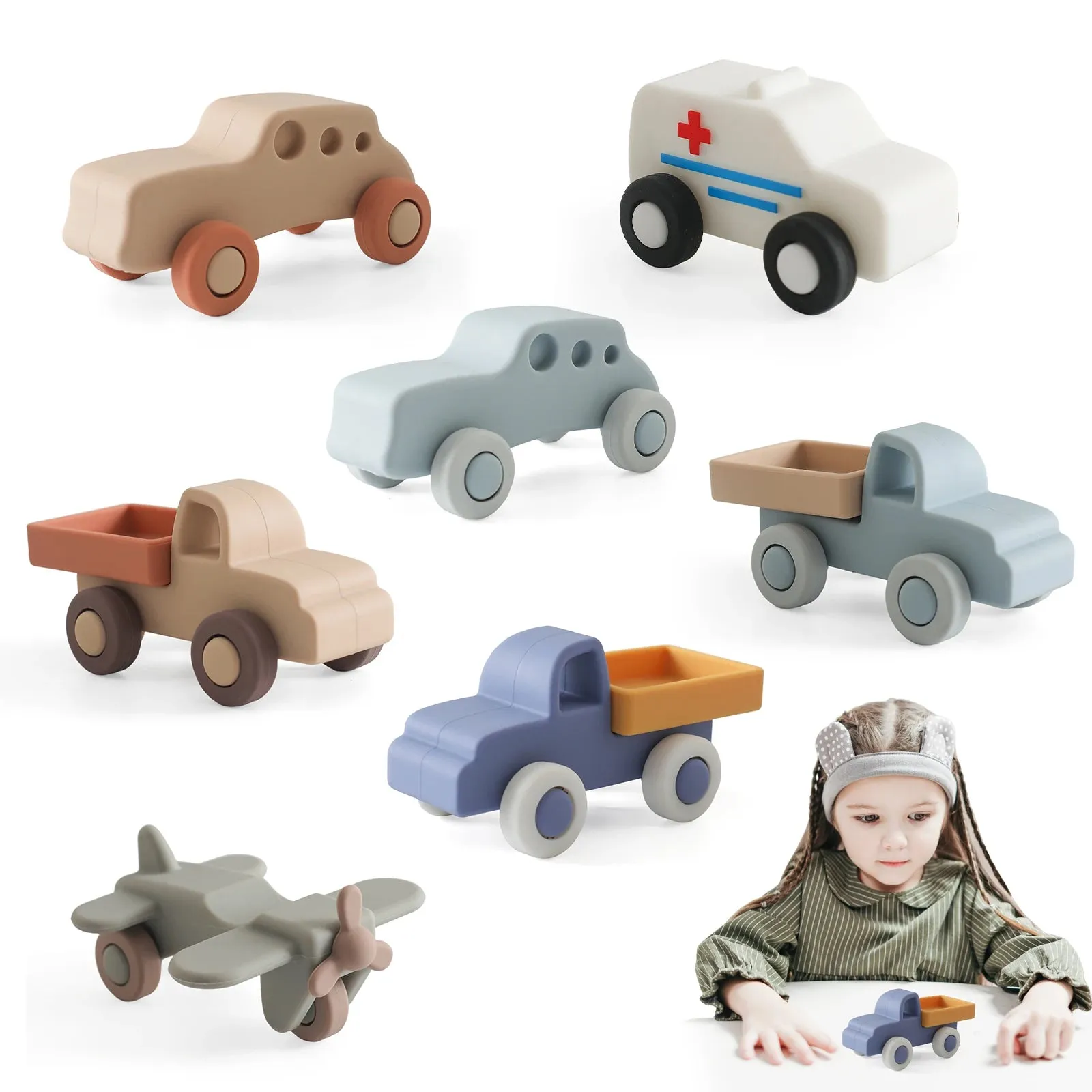 Silicone Car Teether Toy  Educational Baby Teething Block