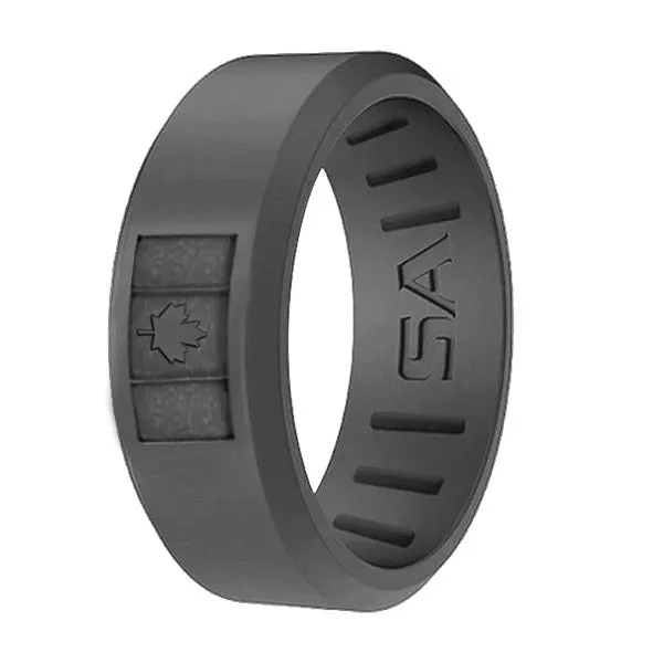 Silicone Ring | Chisel | Dark Grey | Canada Flag