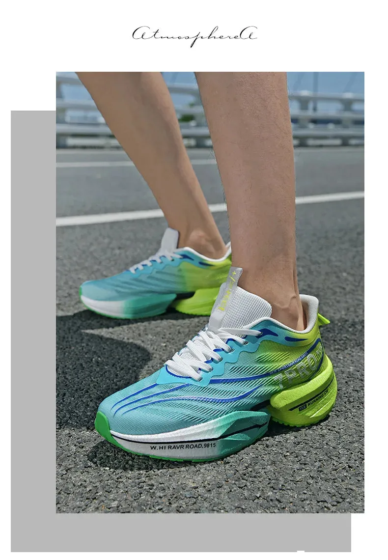 Specialty Carbon Plate Sports Running Shoes – Marathon Air Cushion, Men’s Breathable, Lightweight, Women’s Comfortable Nonskid Sneakers