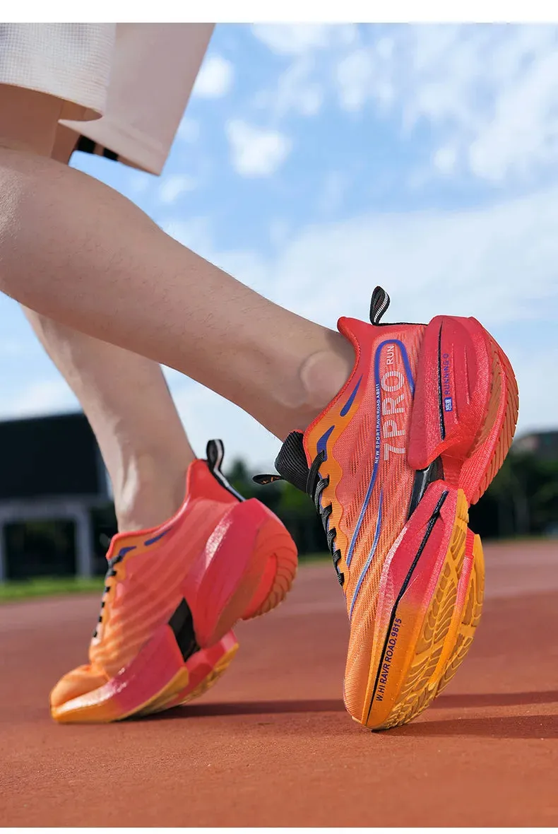 Specialty Carbon Plate Sports Running Shoes – Marathon Air Cushion, Men’s Breathable, Lightweight, Women’s Comfortable Nonskid Sneakers