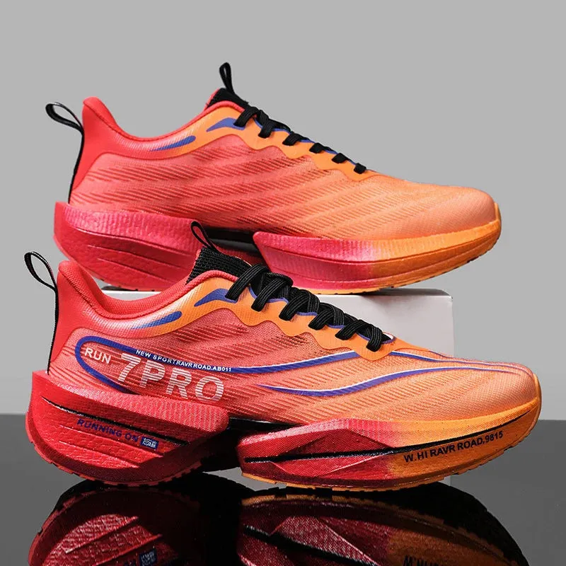 Specialty Carbon Plate Sports Running Shoes – Marathon Air Cushion, Men’s Breathable, Lightweight, Women’s Comfortable Nonskid Sneakers