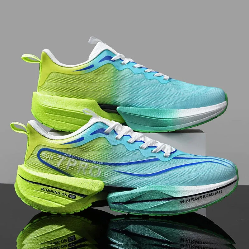 Specialty Carbon Plate Sports Running Shoes – Marathon Air Cushion, Men’s Breathable, Lightweight, Women’s Comfortable Nonskid Sneakers