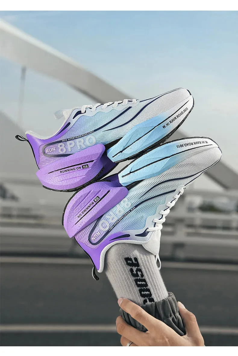 Specialty Carbon Plate Sports Running Shoes – Marathon Air Cushion, Men’s Breathable, Lightweight, Women’s Comfortable Nonskid Sneakers
