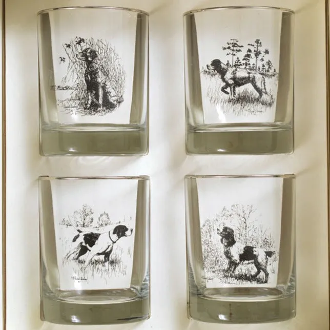 Sporting Dogs Double Old Fashioned (Set of 4)
