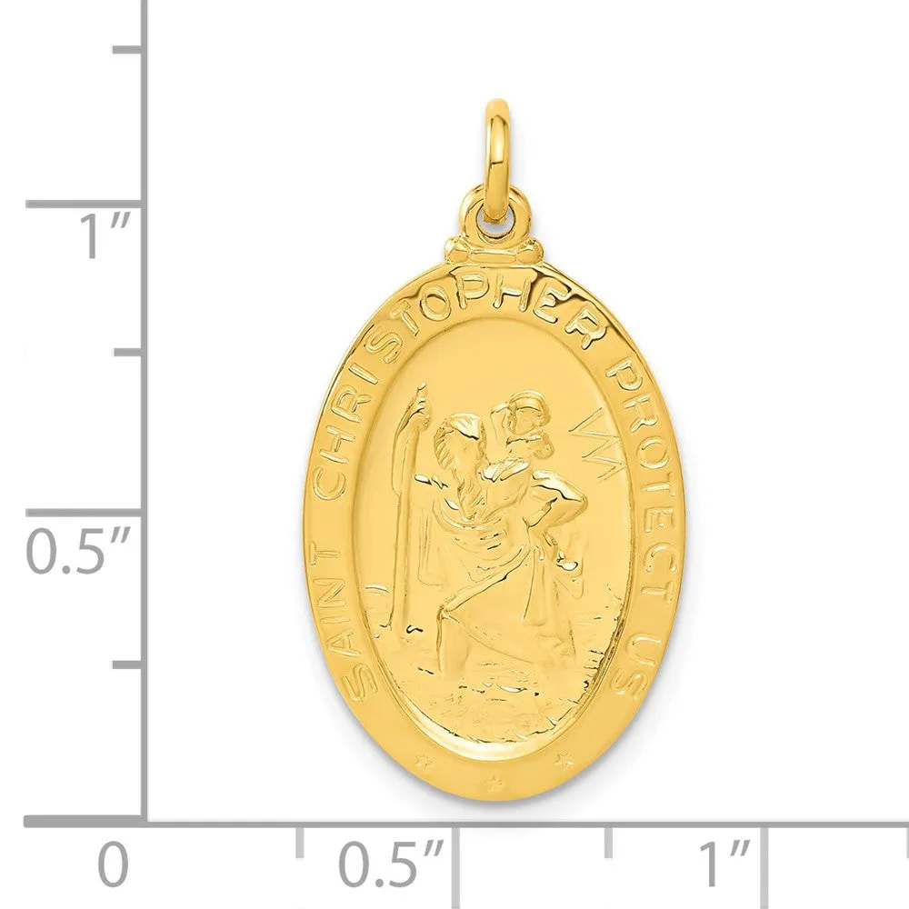 Sterling Silver 24k Gold-plated Saint Christopher Basketball Medal Pendant