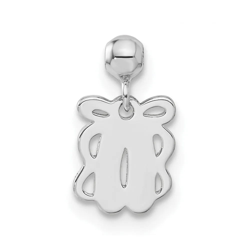 Sterling Silver Mio Memento Enamel Dangle Ballet Shoes Charm
