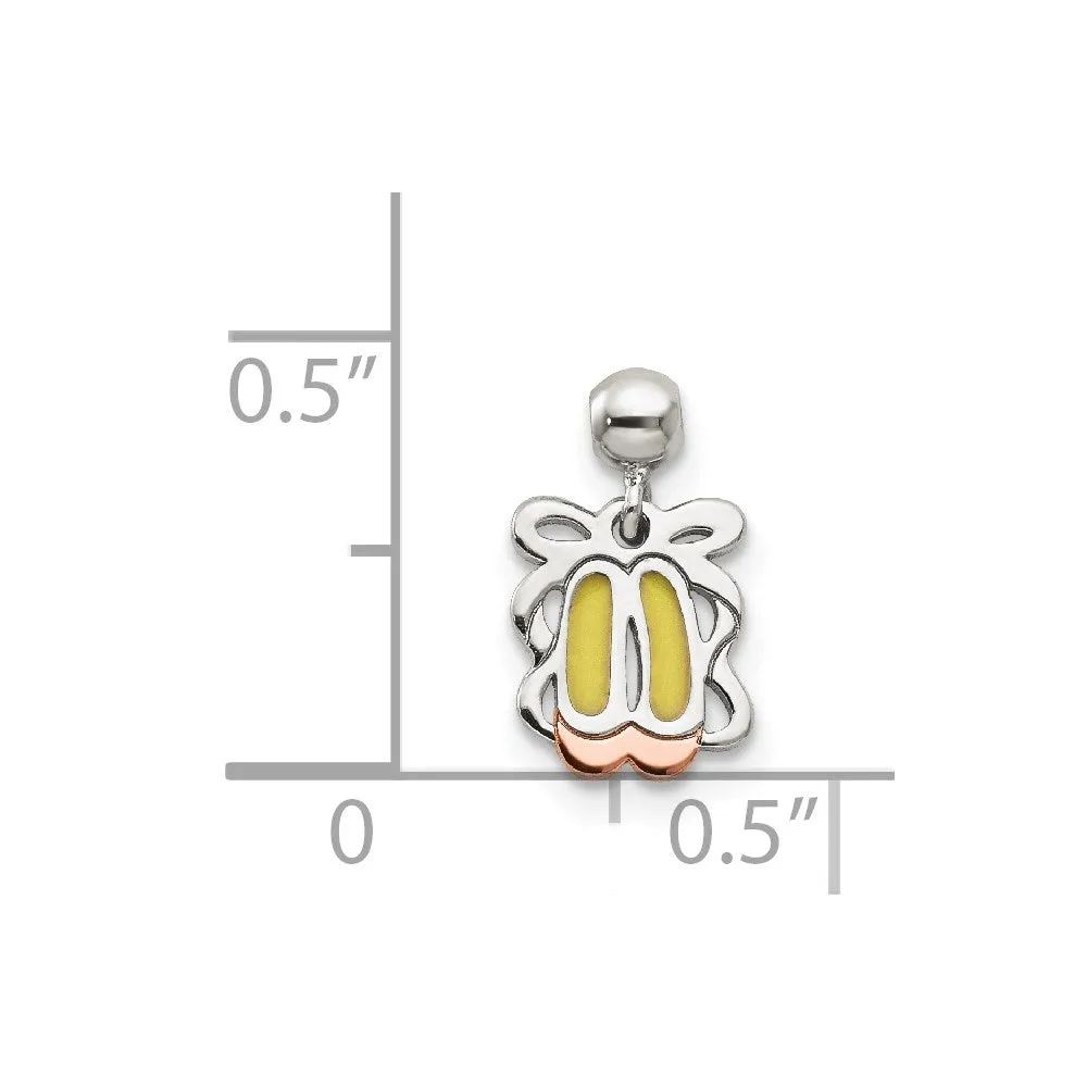 Sterling Silver Mio Memento Enamel Dangle Ballet Shoes Charm
