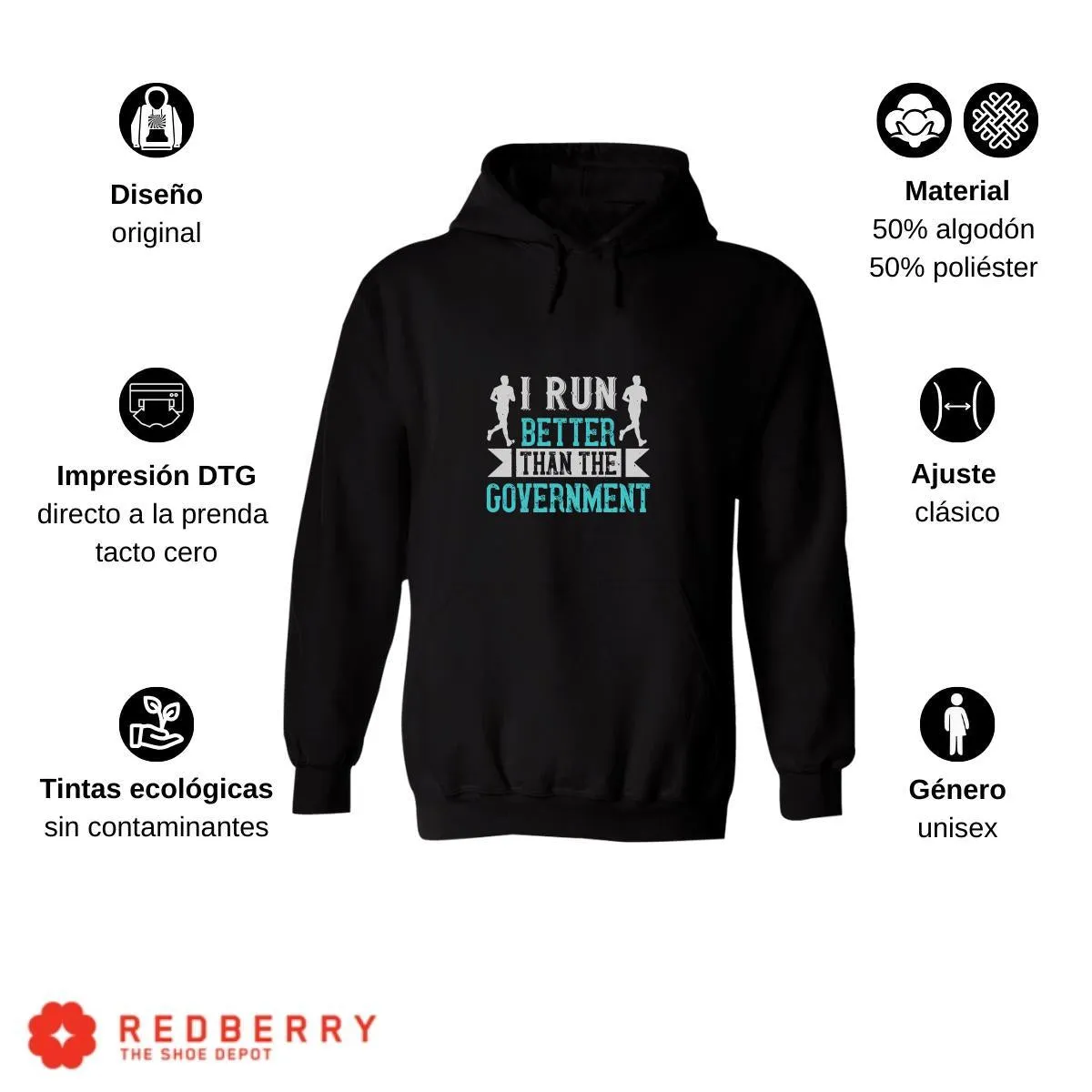 Sudadera Hombre  Hoodie Running Correr Maratón 012