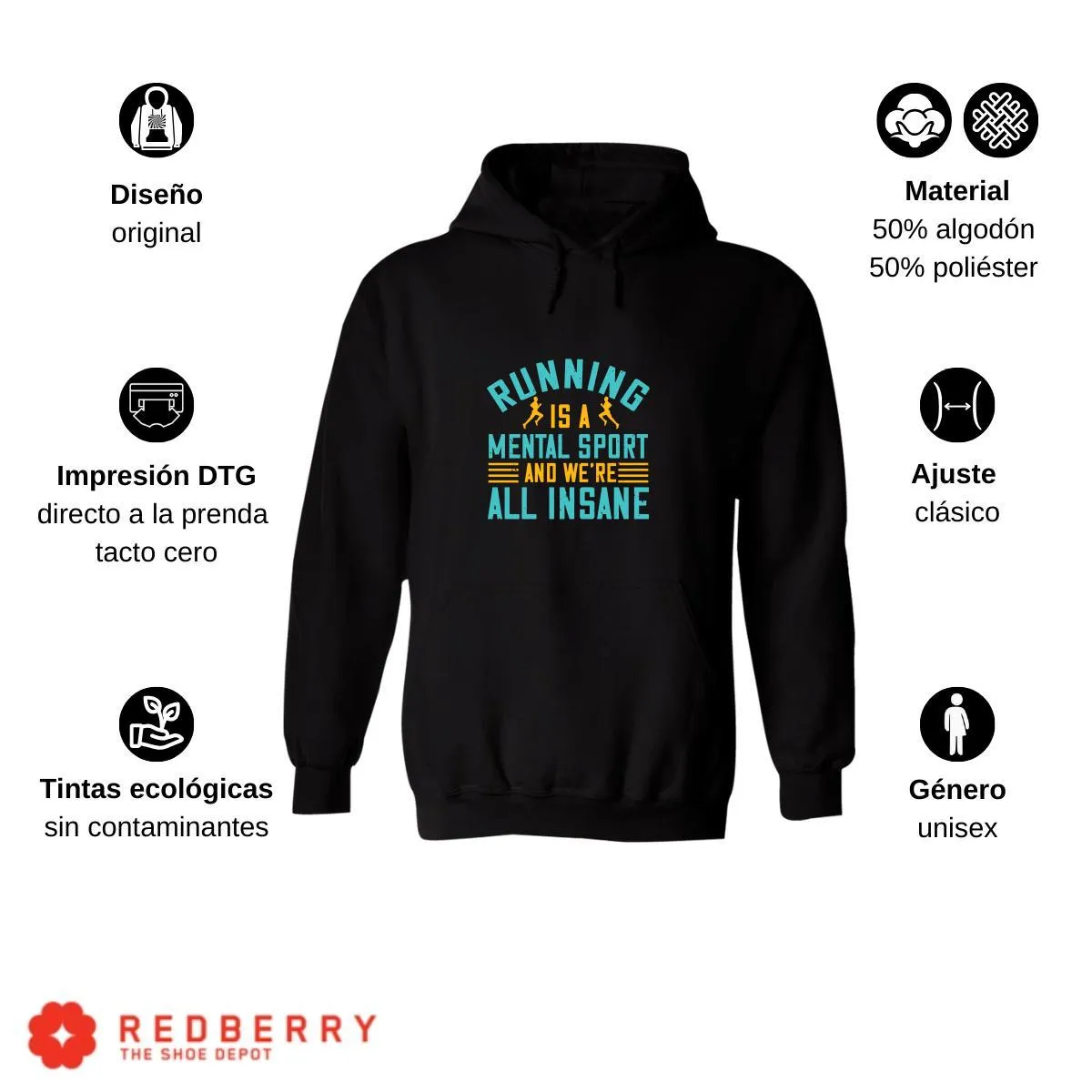 Sudadera Hombre  Hoodie Running Correr Maratón 028