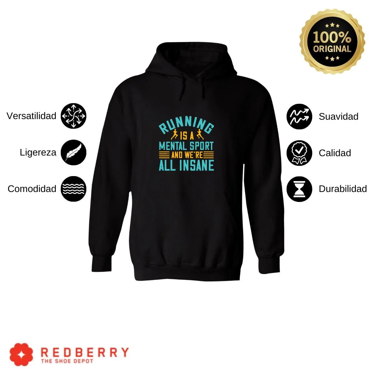 Sudadera Hombre  Hoodie Running Correr Maratón 028