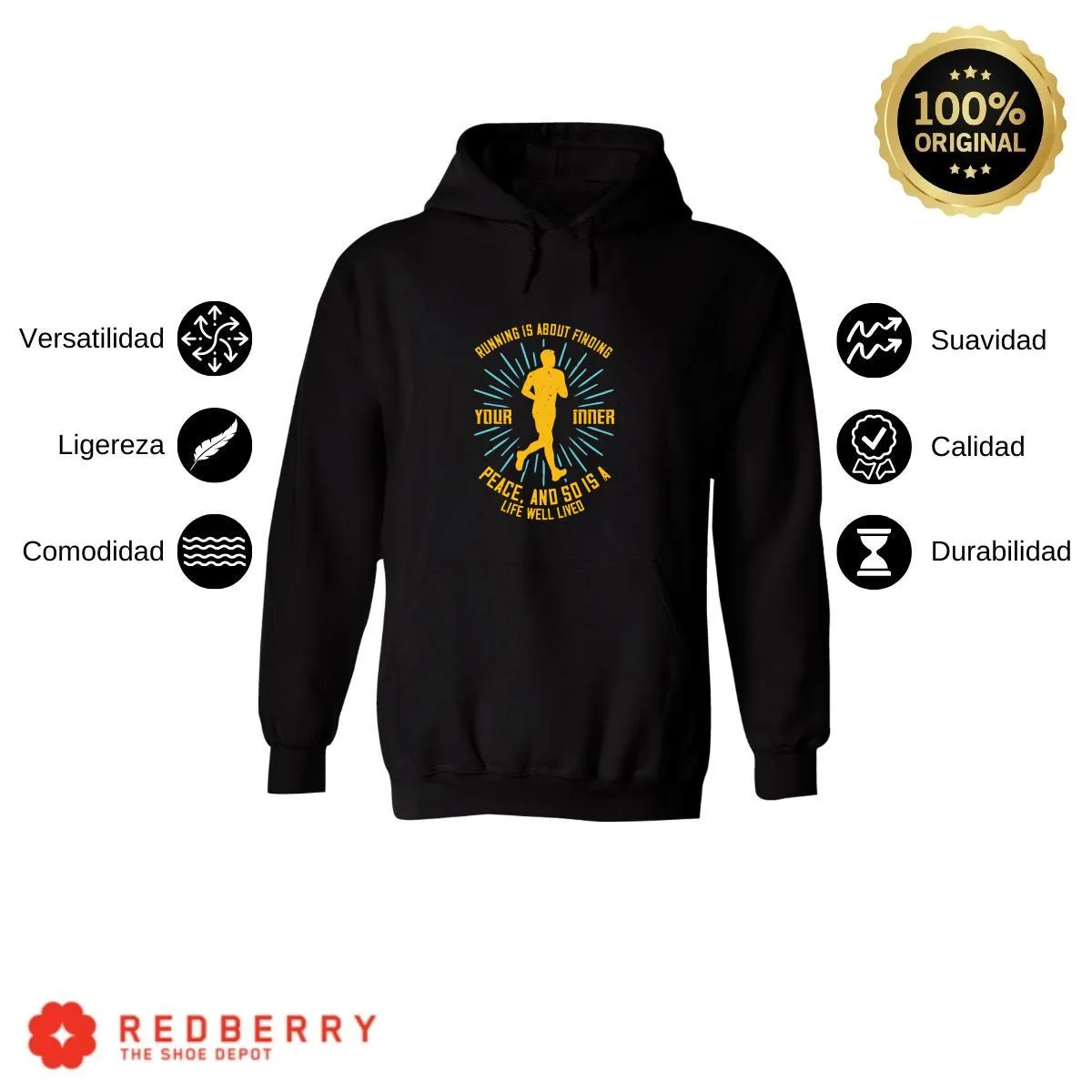 Sudadera Hombre  Hoodie Running Correr Maratón 029