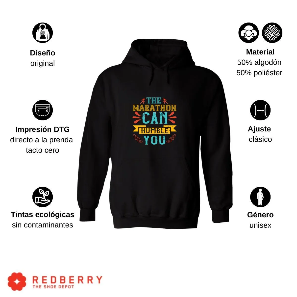 Sudadera Hombre  Hoodie Running Correr Maratón 037