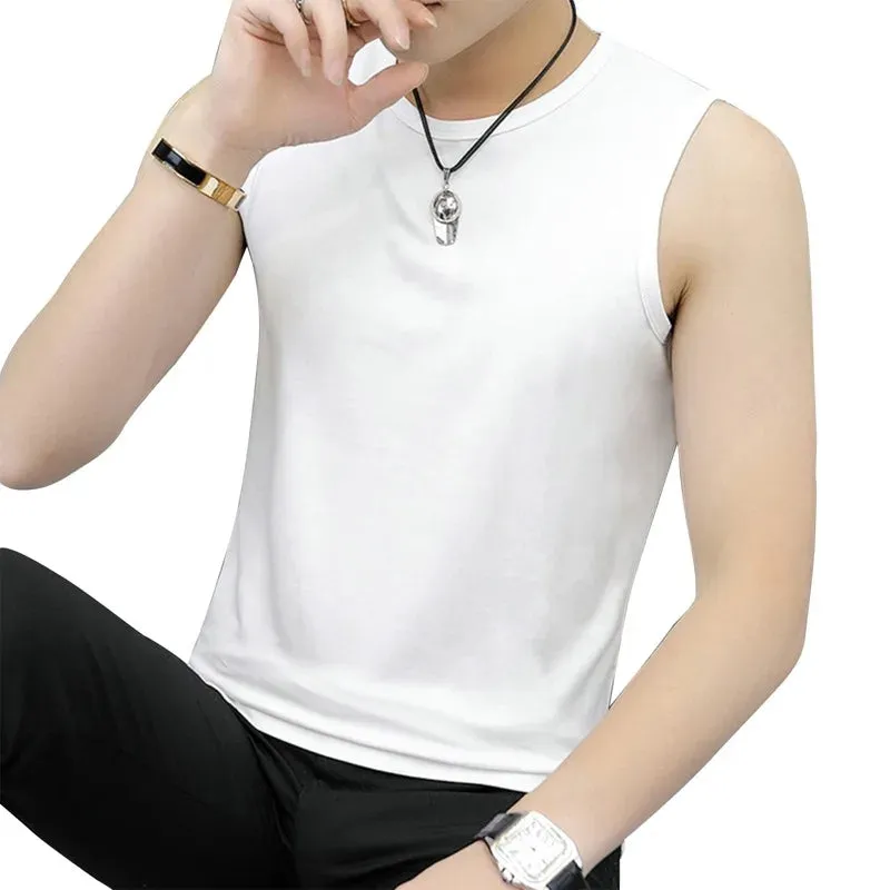 Summer Quick Dry Men's Sports T-Shirt - Solid Color Sleeveless Gym Muscle Tank Top, Fitness Gym Tops, Bodybuilding Running Tees