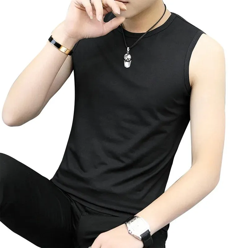 Summer Quick Dry Men's Sports T-Shirt - Solid Color Sleeveless Gym Muscle Tank Top, Fitness Gym Tops, Bodybuilding Running Tees