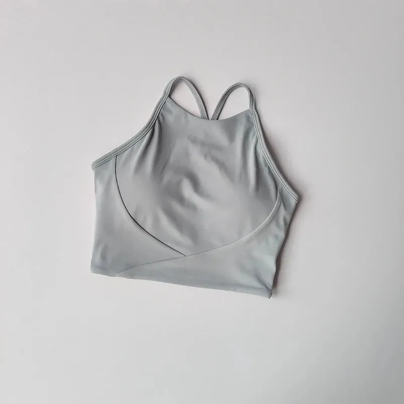 Summer Sports Underwear Women's Fitness Running Camisole - Shockproof and Sagging Sexy Beauty Back Yoga Bra, Quick Drying