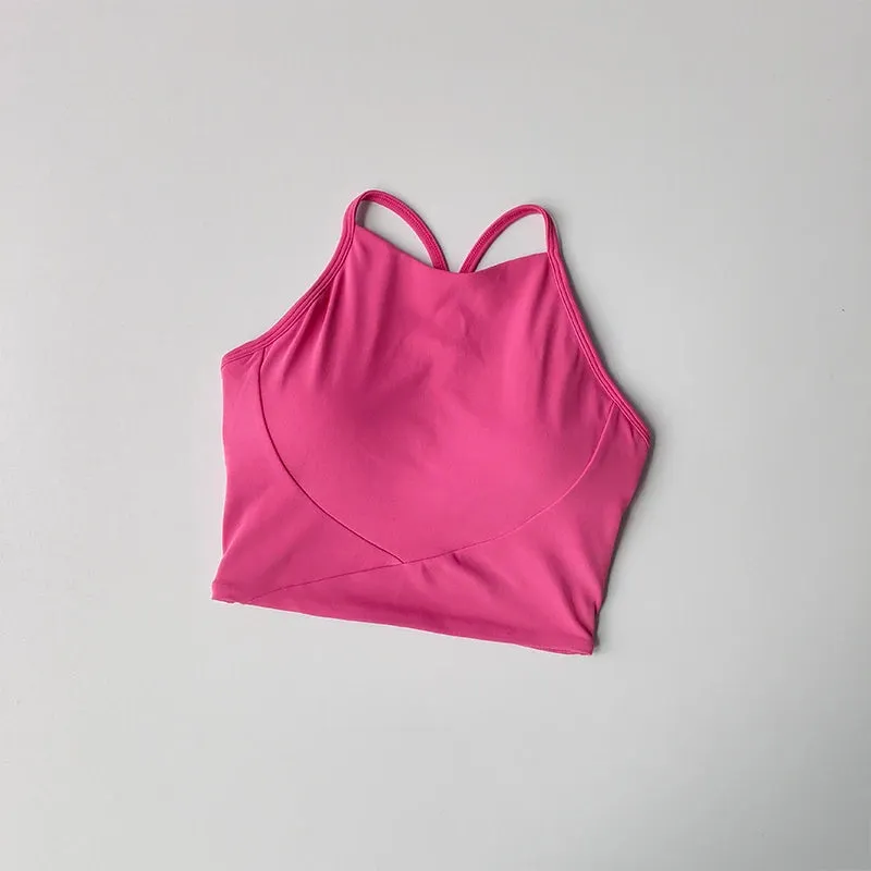 Summer Sports Underwear Women's Fitness Running Camisole - Shockproof and Sagging Sexy Beauty Back Yoga Bra, Quick Drying