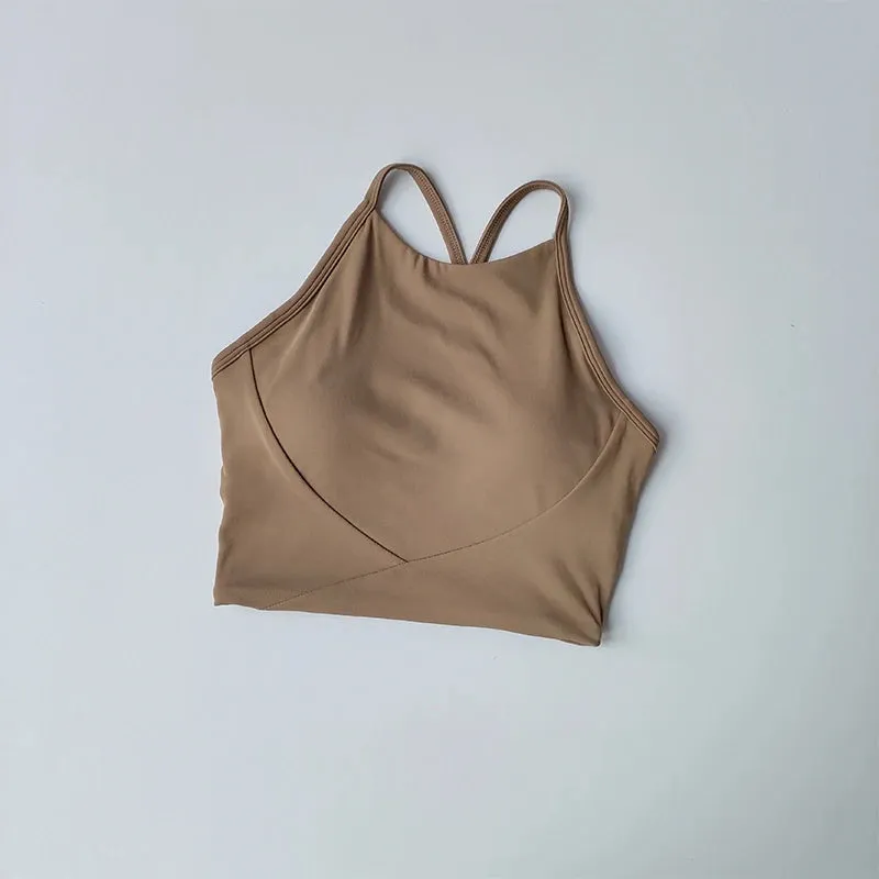 Summer Sports Underwear Women's Fitness Running Camisole - Shockproof and Sagging Sexy Beauty Back Yoga Bra, Quick Drying