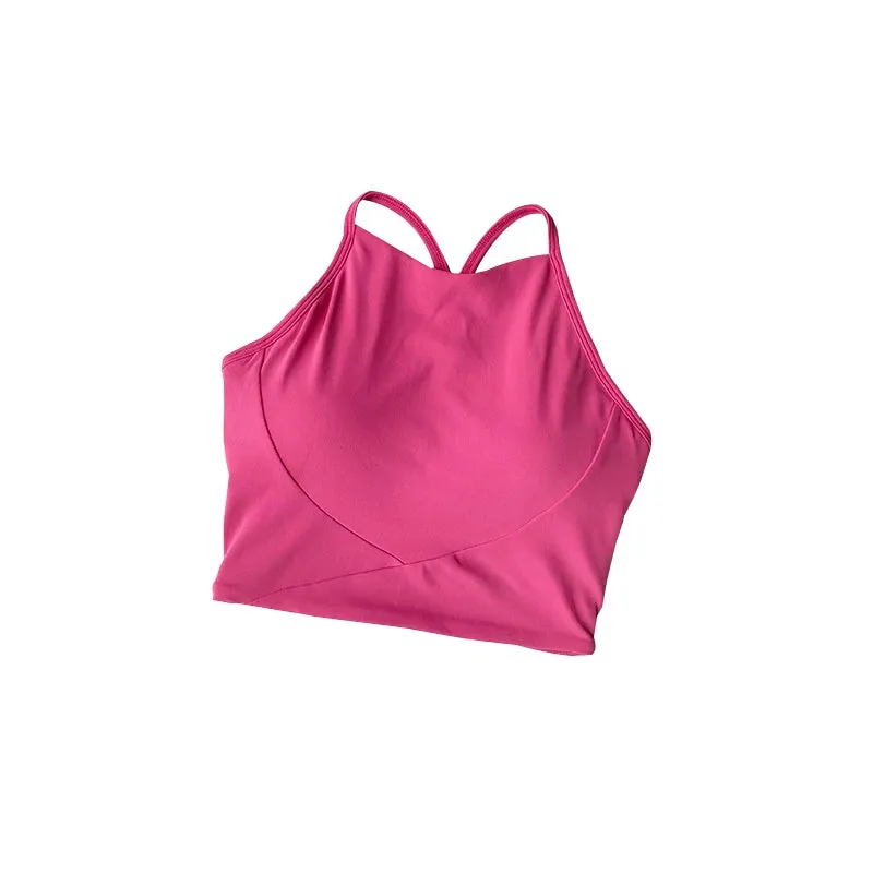 Summer Sports Underwear Women's Fitness Running Camisole - Shockproof and Sagging Sexy Beauty Back Yoga Bra, Quick Drying