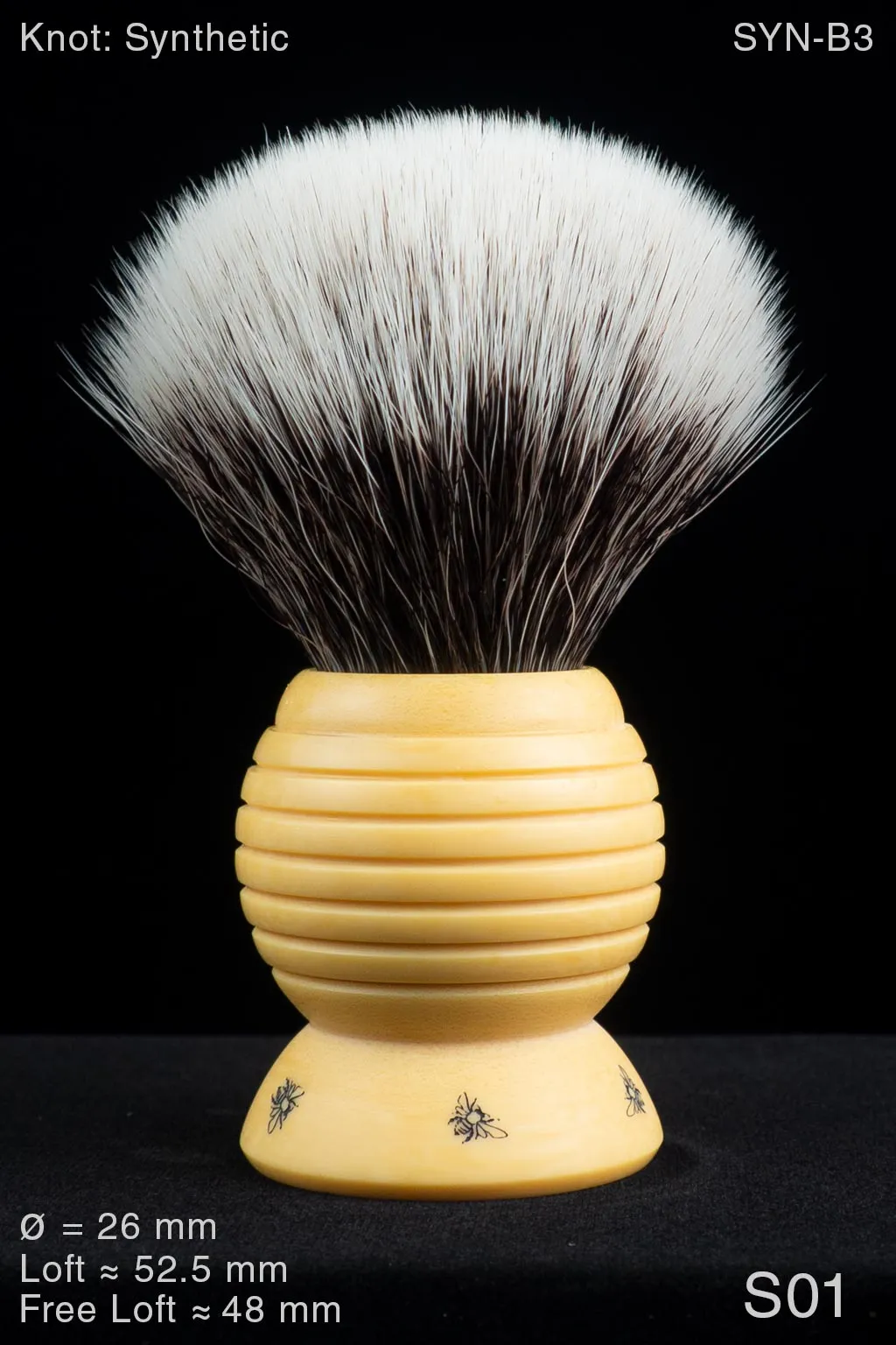 Synthetic Beehive 26 mm Satin Antique Ivory