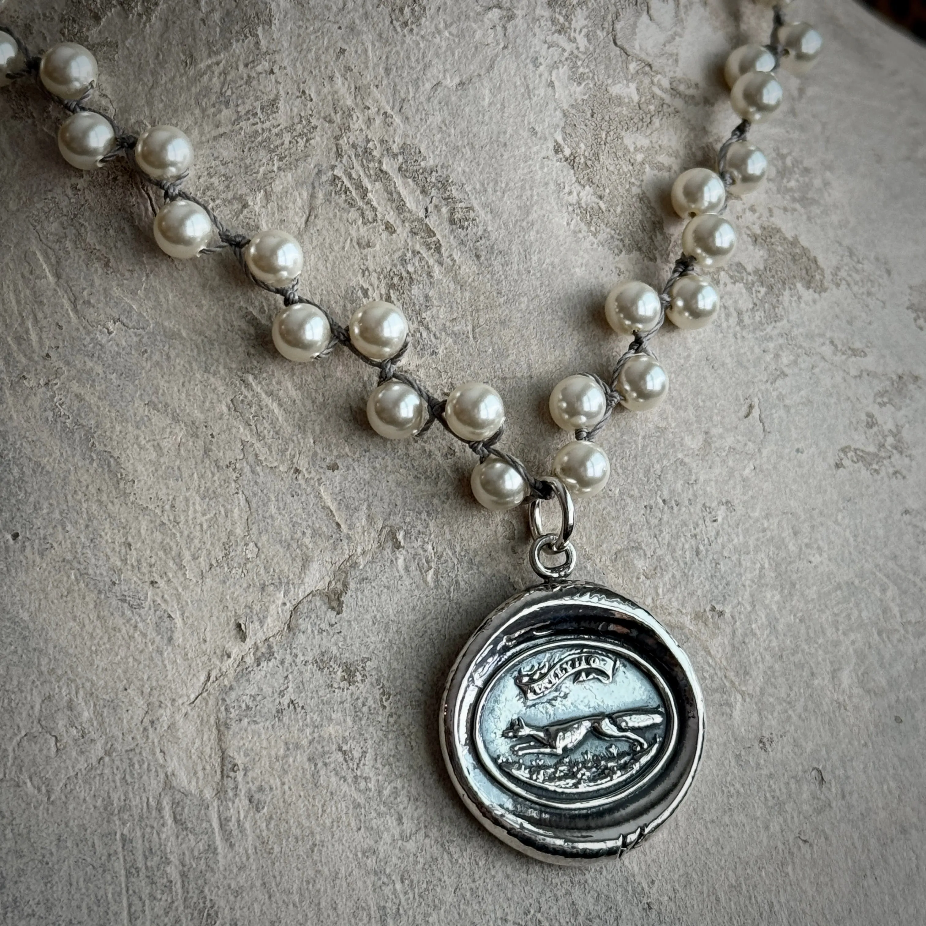 Tally Ho Wax Stamp Fox Necklace