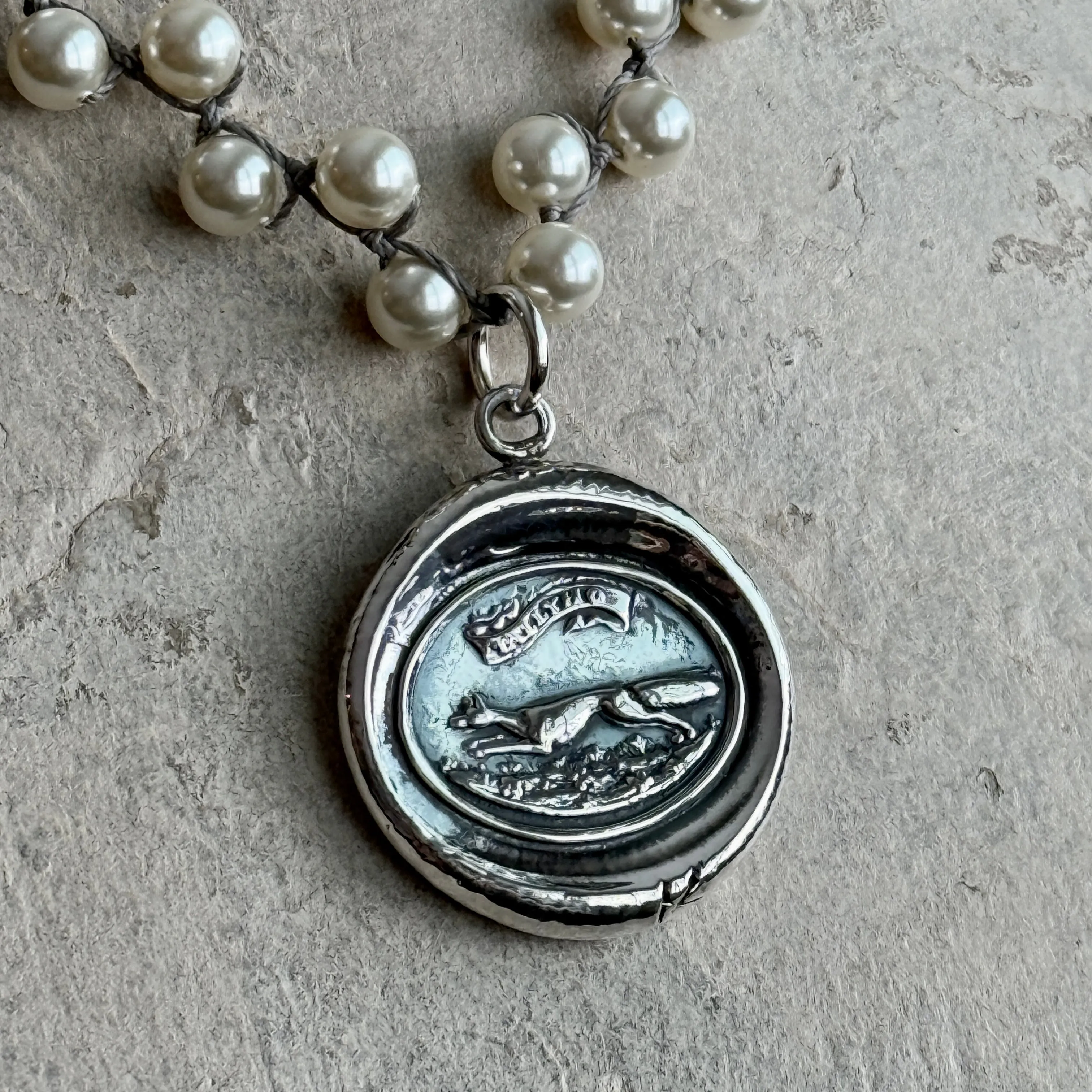 Tally Ho Wax Stamp Fox Necklace