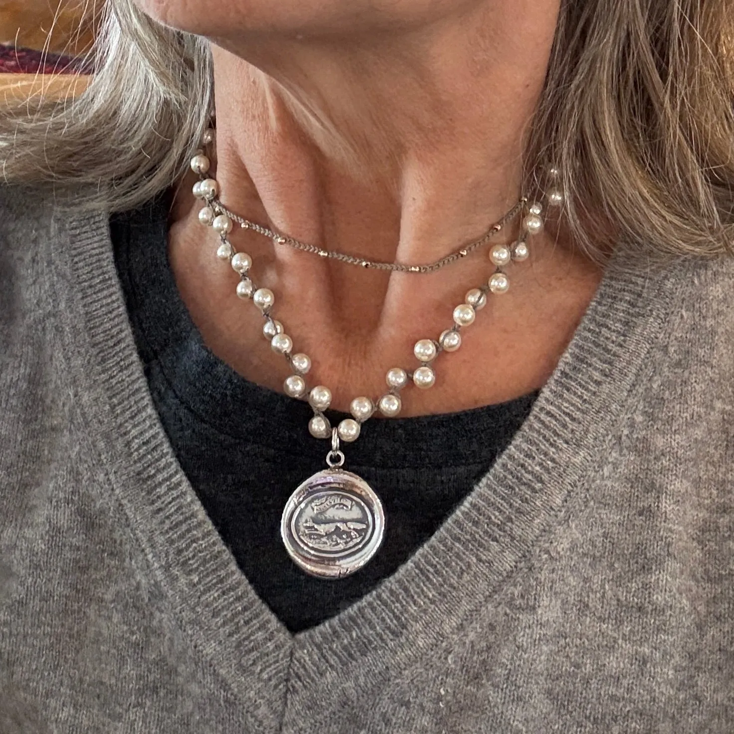 Tally Ho Wax Stamp Fox Necklace
