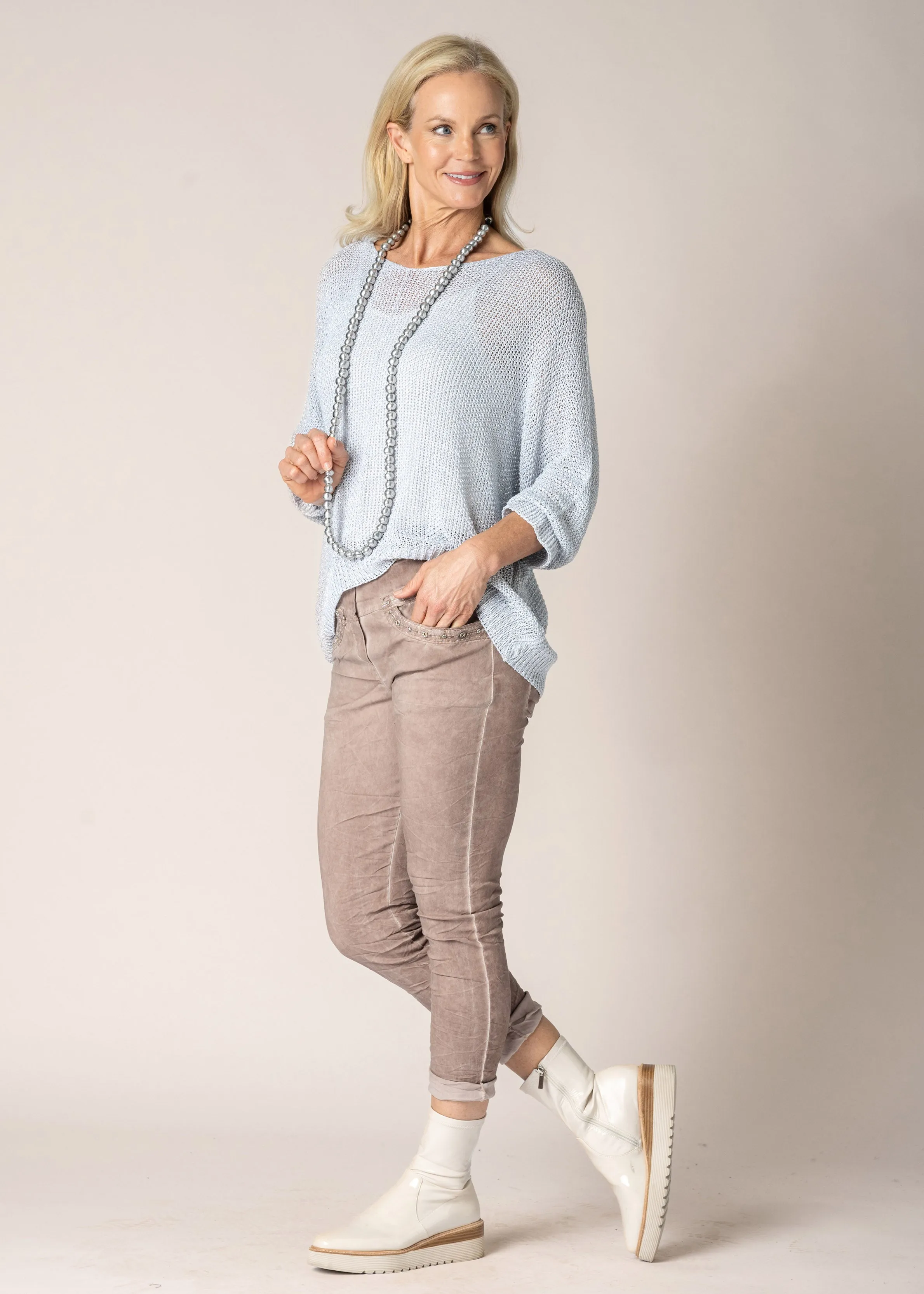 Tanaka Knit Top in Silver