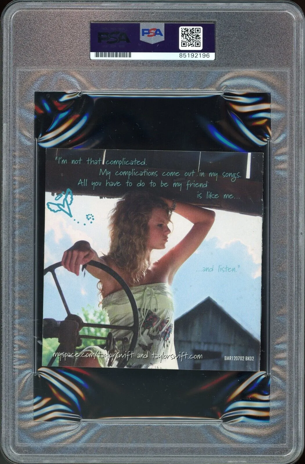 Taylor Swift Signed Debut CD 1st Cover Album PSA/DNA Auto GEM MINT 10