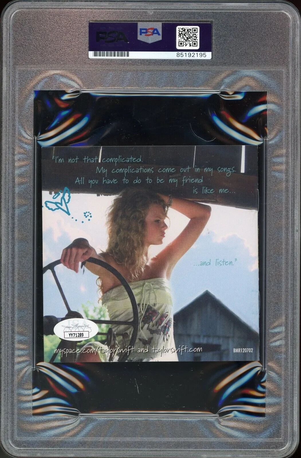 Taylor Swift Signed Debut CD 1st Cover Album PSA/DNA Rare Early Auto GEM MINT 10