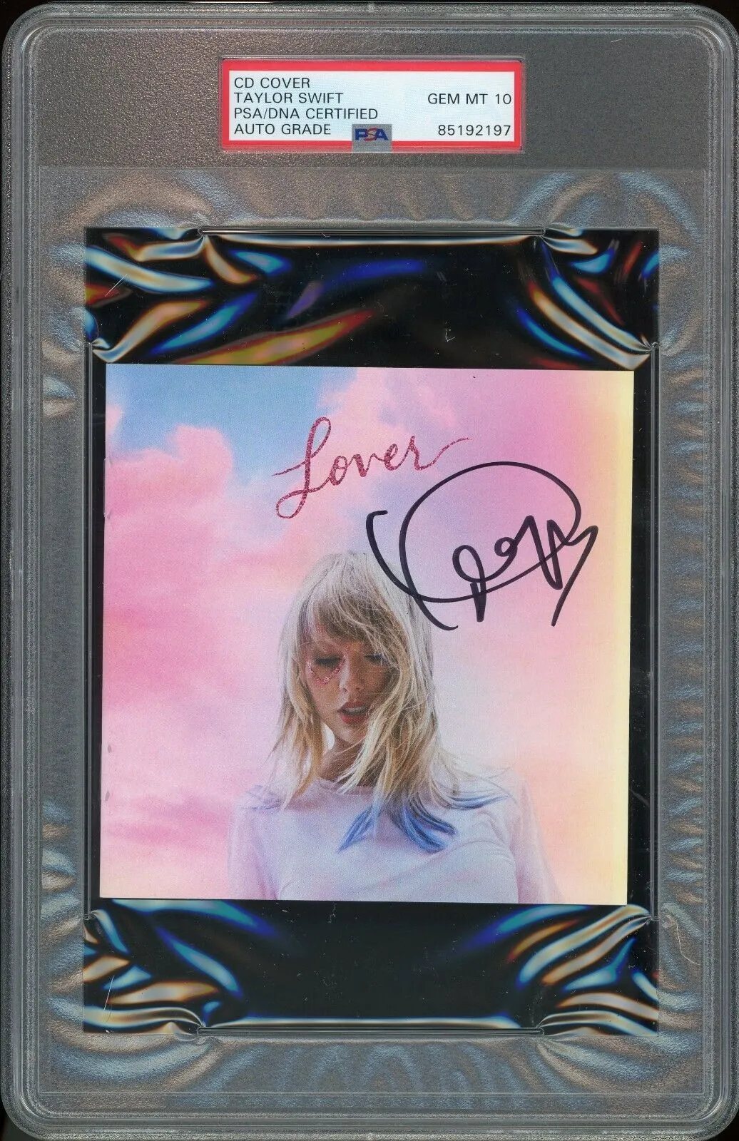 Taylor Swift Signed Lover CD Album Cover PSA/DNA Auto GEM MINT 10