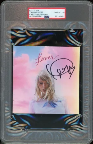 Taylor Swift Signed Lover CD Album Cover PSA/DNA Auto GEM MINT 10
