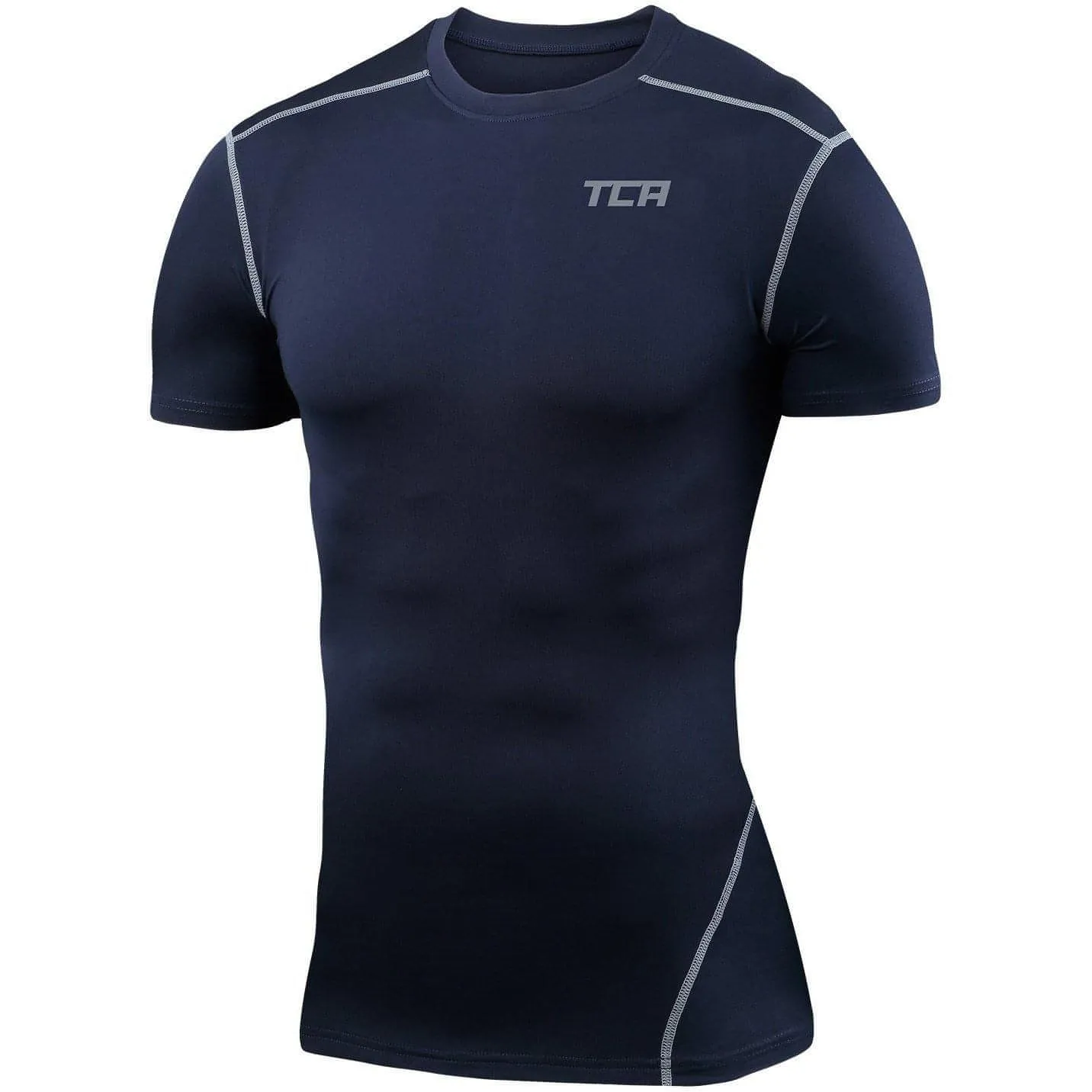 TCA Pro Performance Compression Junior Short Sleeve Thermal Running Top - Blue