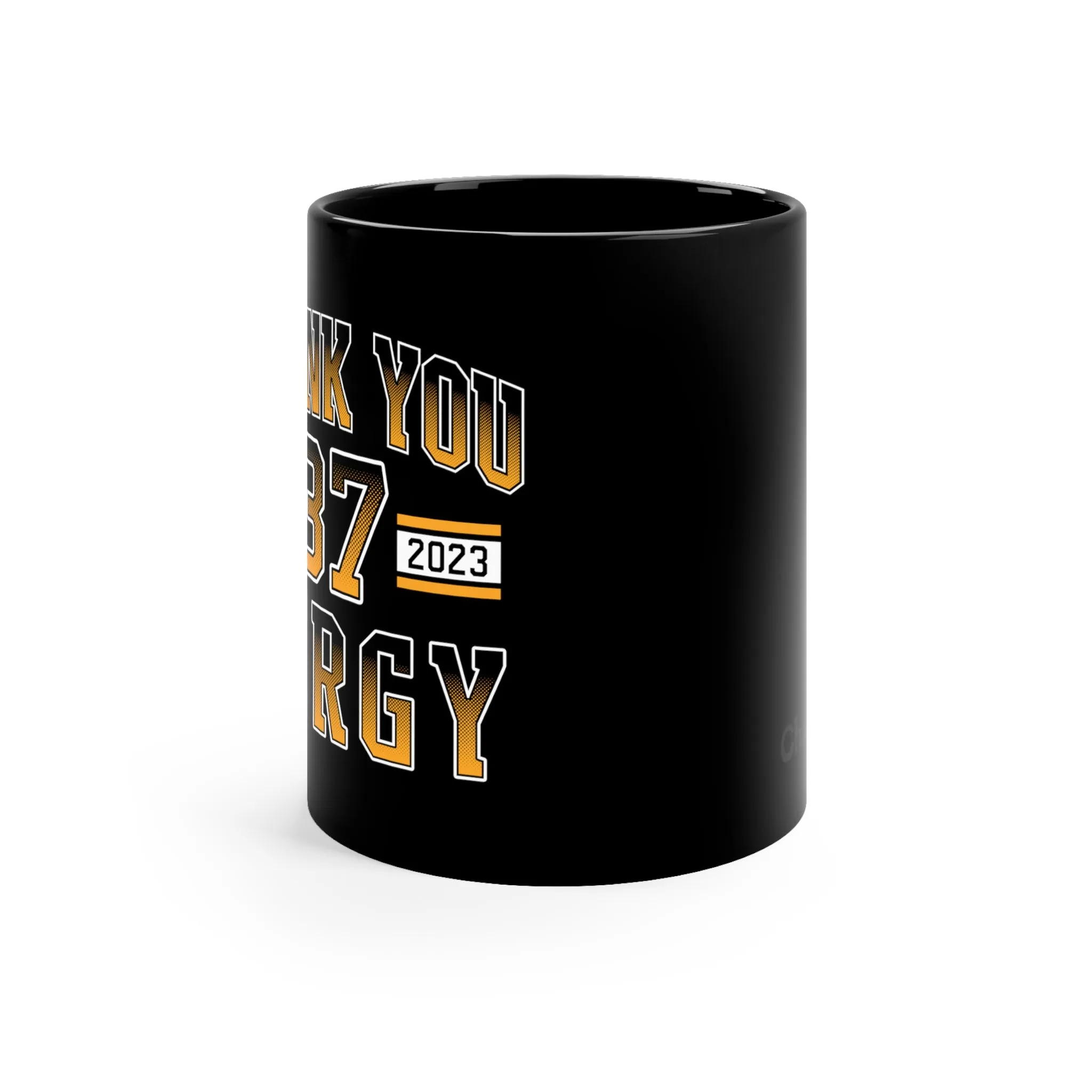 ﻿Thank You Bergy 11oz Black Mug