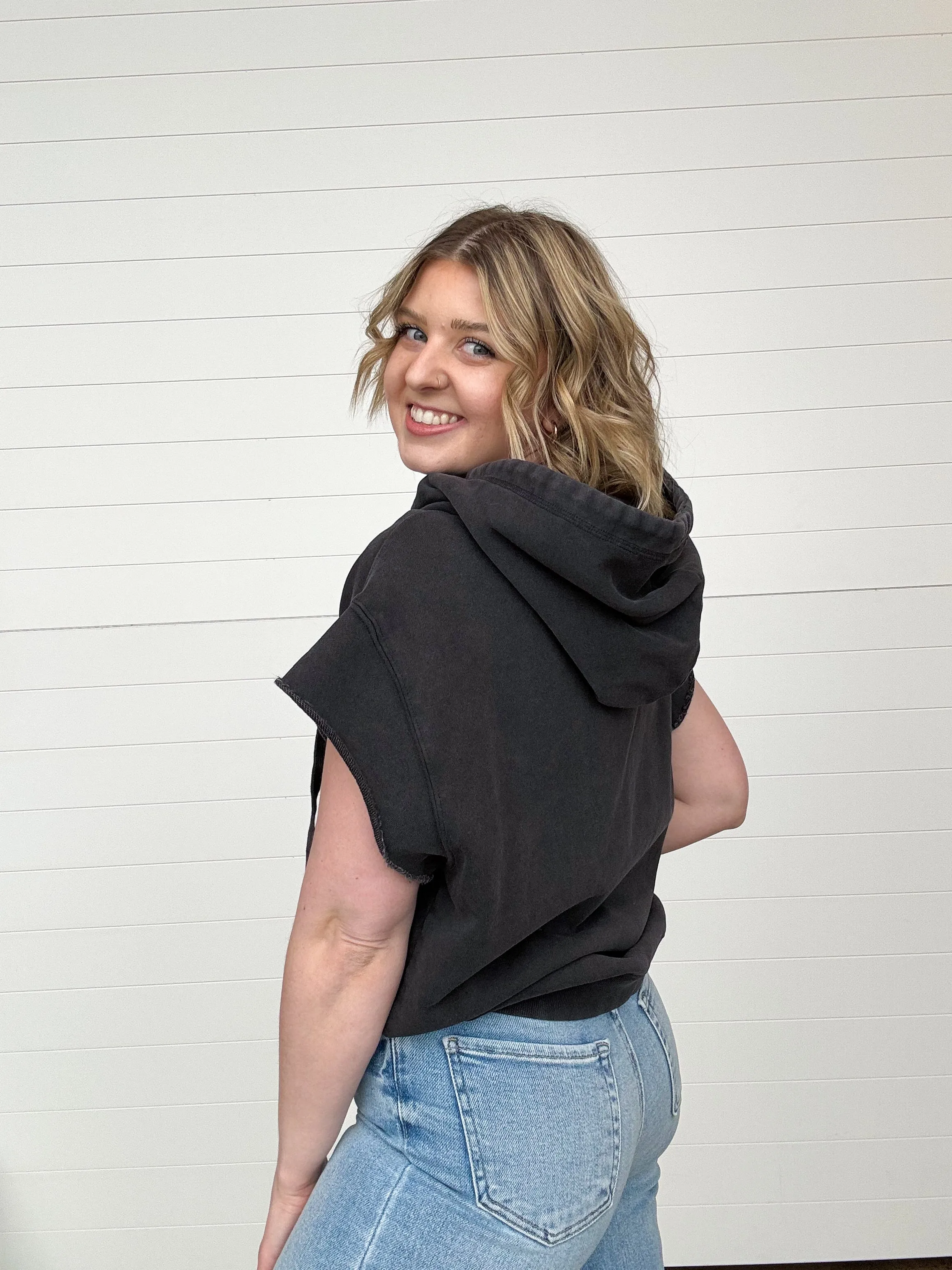 The Arden Hooded Short Sleeve Sweatshirt