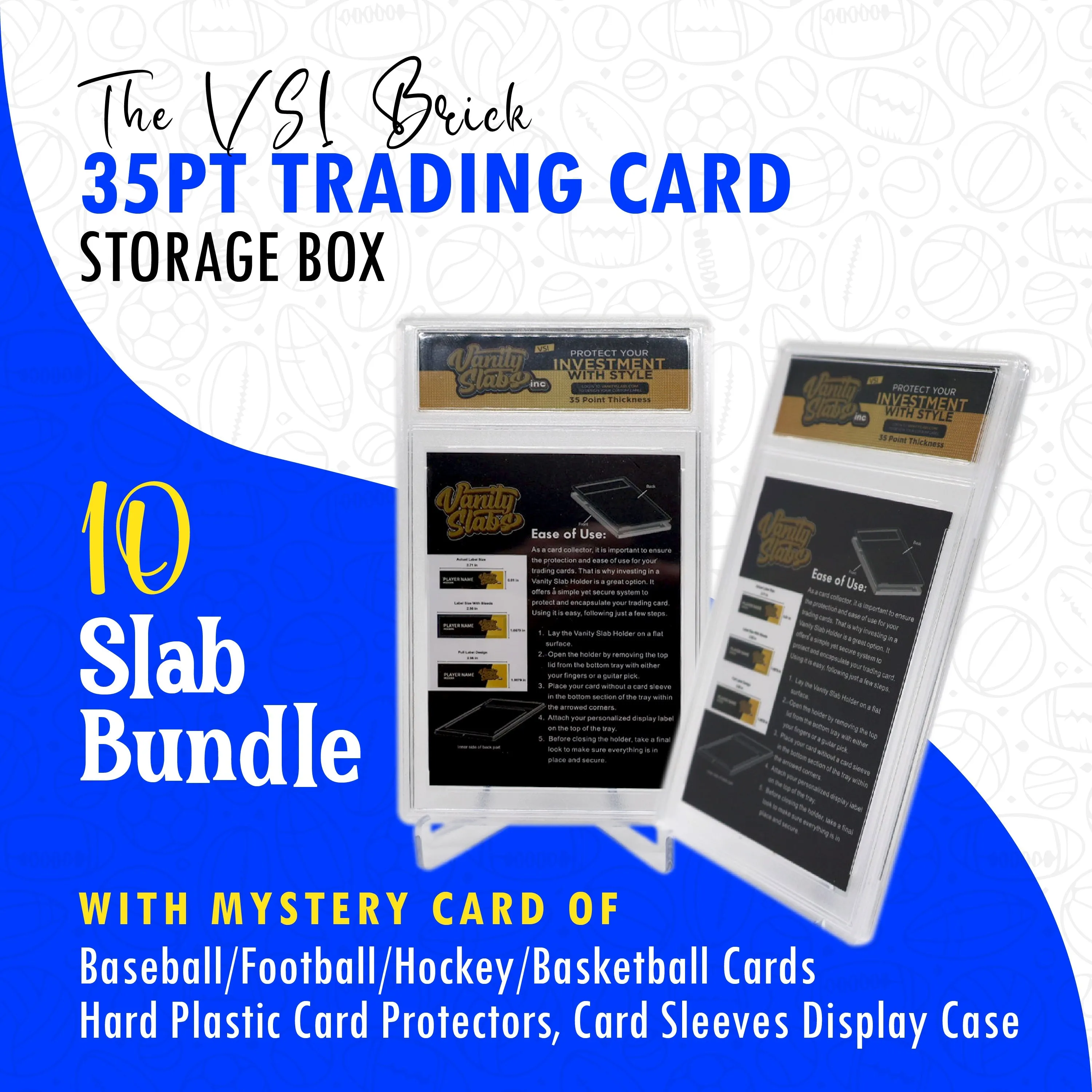 The VSI Brick - 10 Slab 35pt Bundle with Mystery Card Baseball Football Hockey Basketball Cards