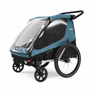 Thule Courier 2 Seat Kids Cargo Bike Trailer - Aegean Blue