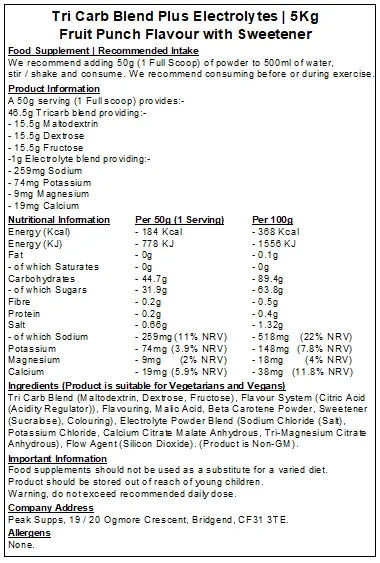 Tri Carb Plus - Carbohydrate & Electrolyte Blend