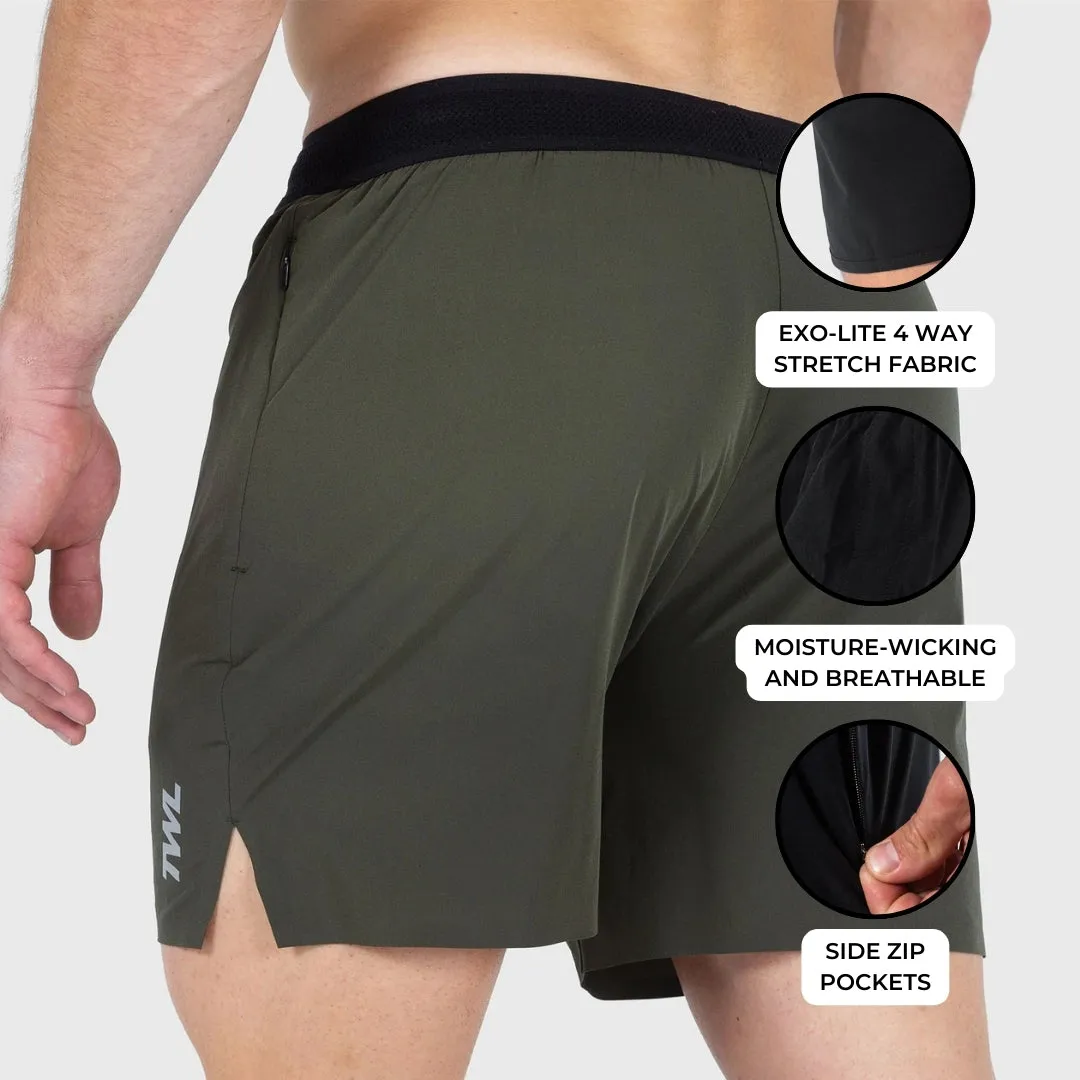 TWL - MEN'S BREEZE SHORTS - COMBAT GREEN/SILVER REFLECTIVE