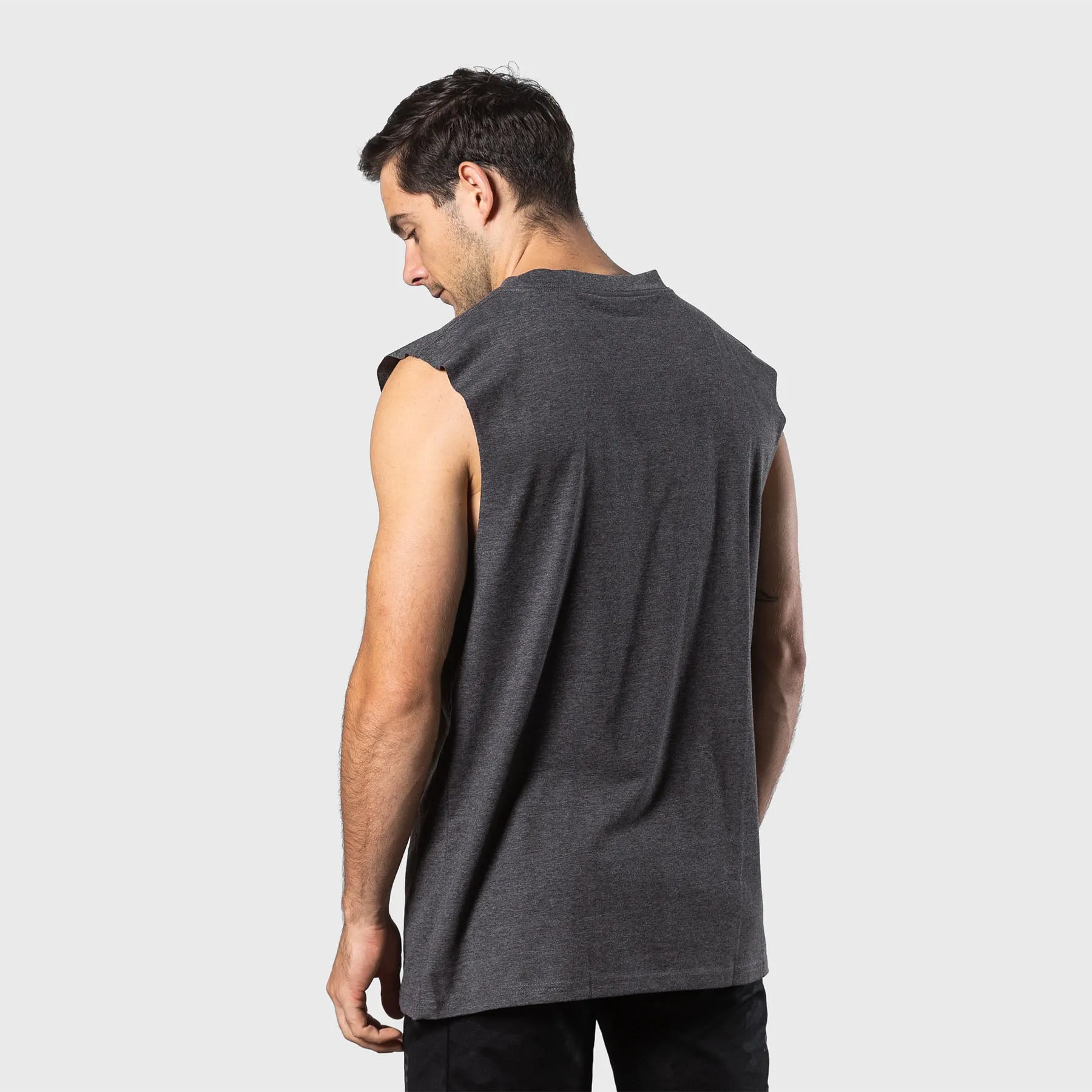 TWL - MEN'S OVERSIZED MUSCLE TANK - CHARCOAL MARL