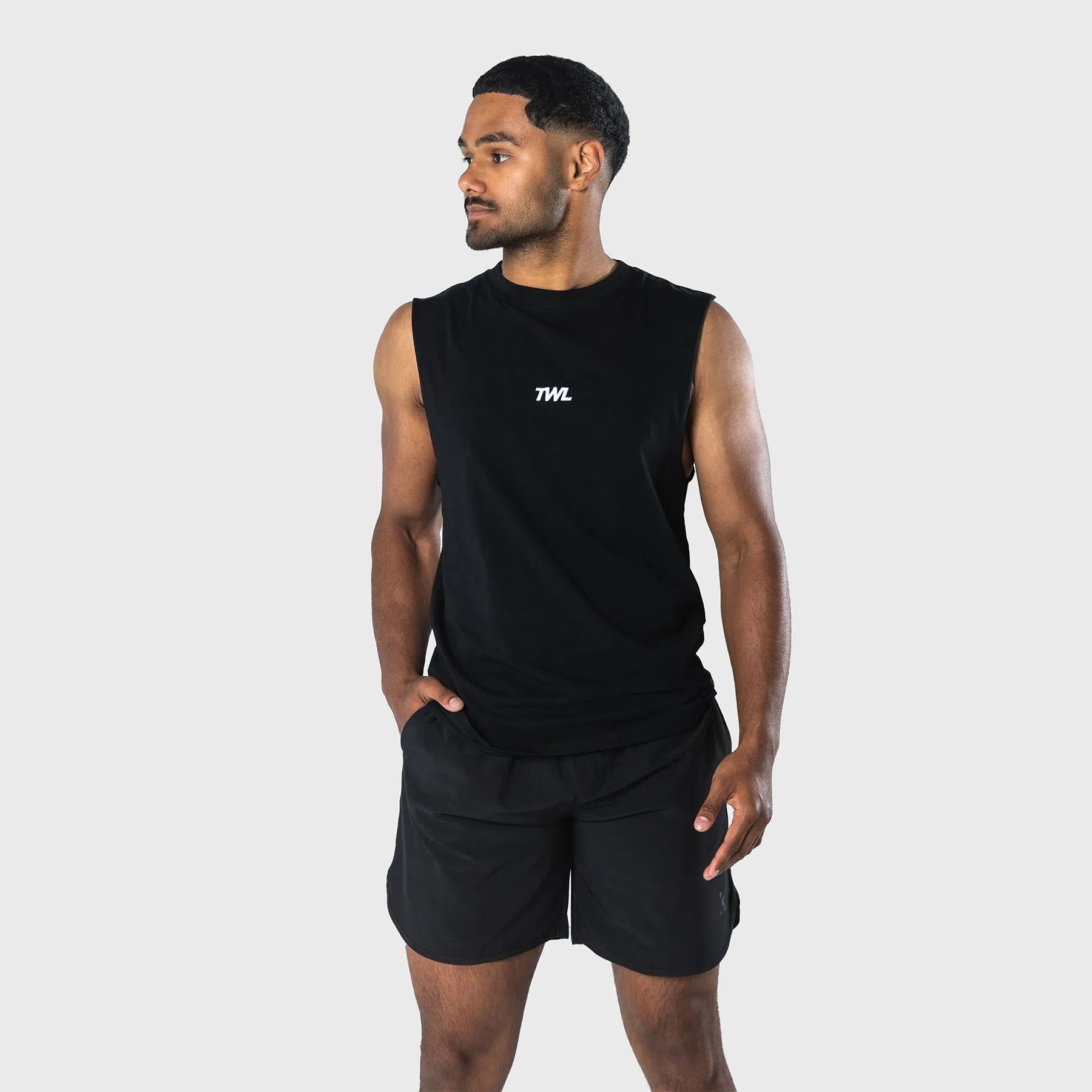 TWL - OVERSIZED MUSCLE TANK - BLACK/WHITE
