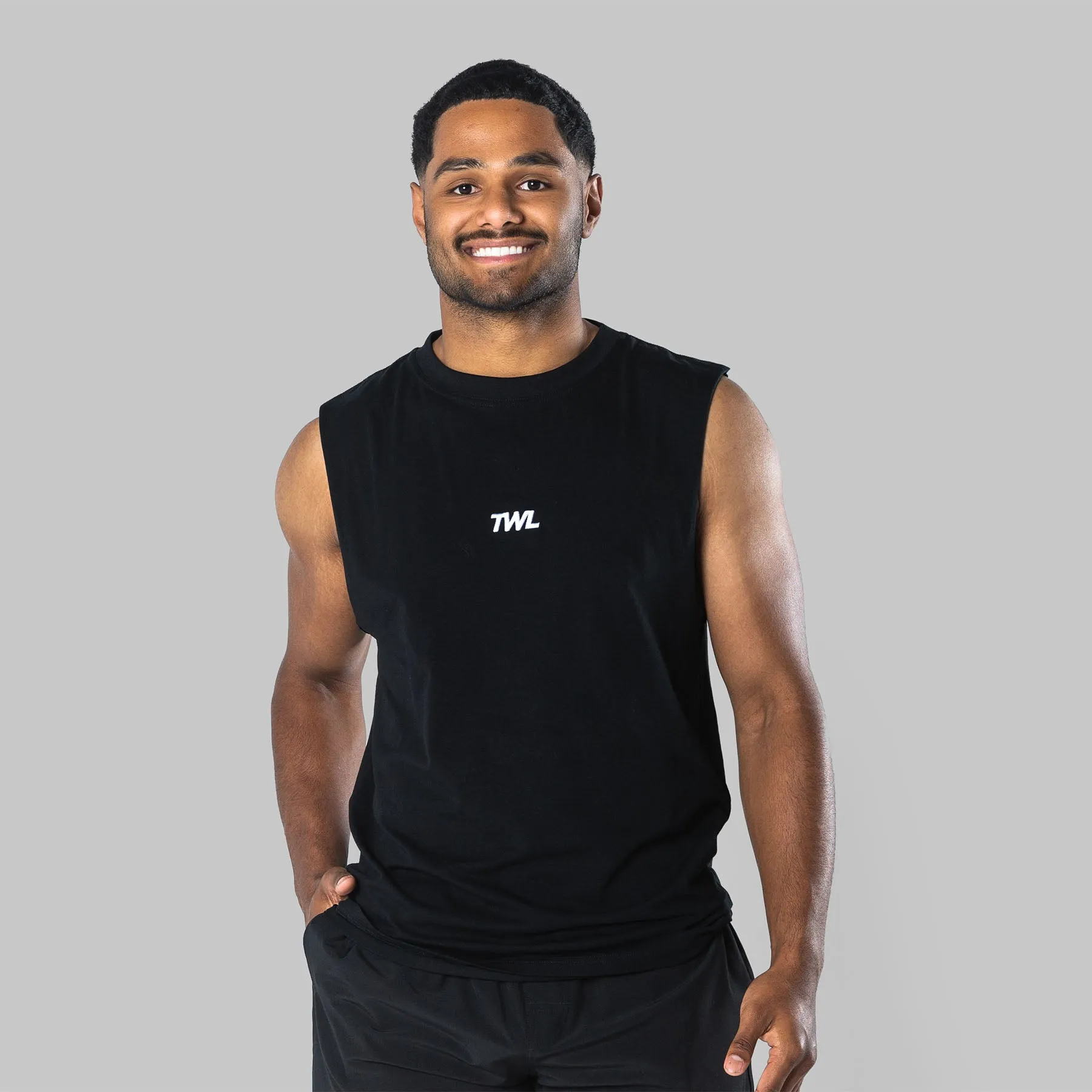 TWL - OVERSIZED MUSCLE TANK - BLACK/WHITE
